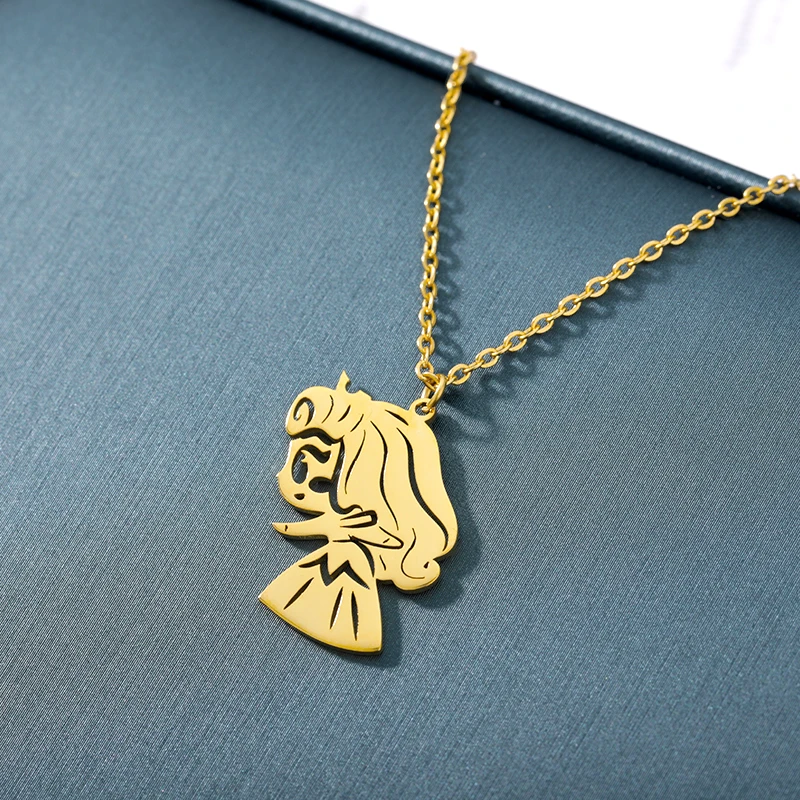 

Beauty And The Beast Princess Necklaces For Women Girls Cartoon Character Pendant Necklace Cute Snow White Choker Jewelry Gifts