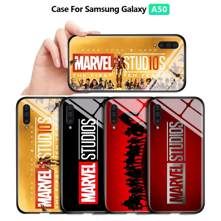 Для Samsung Galaxy A10S A20S A30S A50S A40S A70S классический логотип Marvel Studio глянцевый чехол для