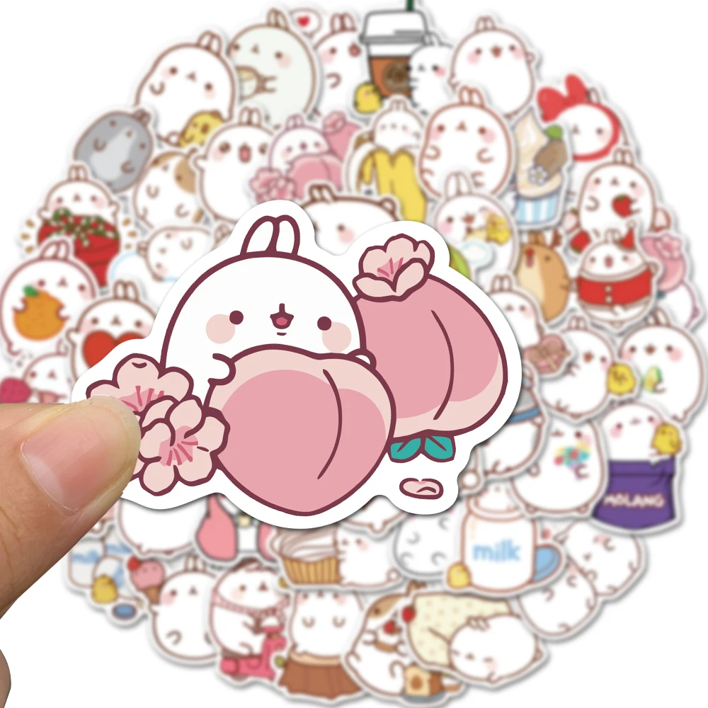 50 шт. милые кролик моланг наклейки водонепроницаемые DIY мобильный телефон чехол
