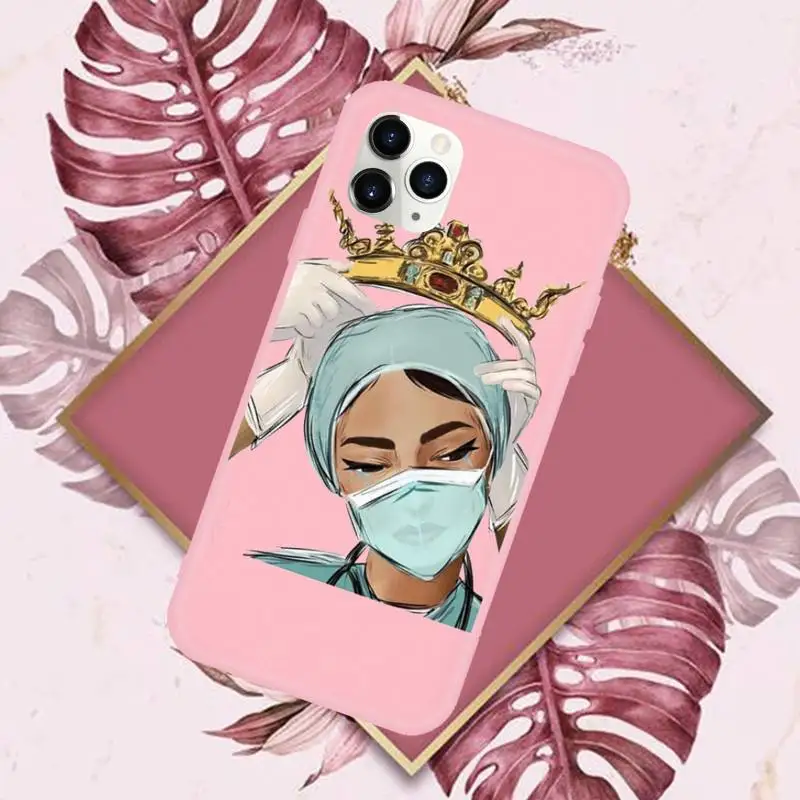 

Cartoon doctor Phone Case Candy Color for iPhone 11 12 mini pro XS MAX 8 7 6 6S Plus X SE 2020 XR