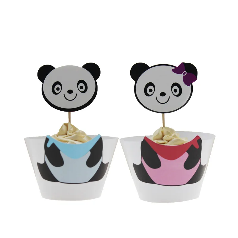Новый стиль милая панда одноразовые тарелки попкорн коробка чашка флаг для детей