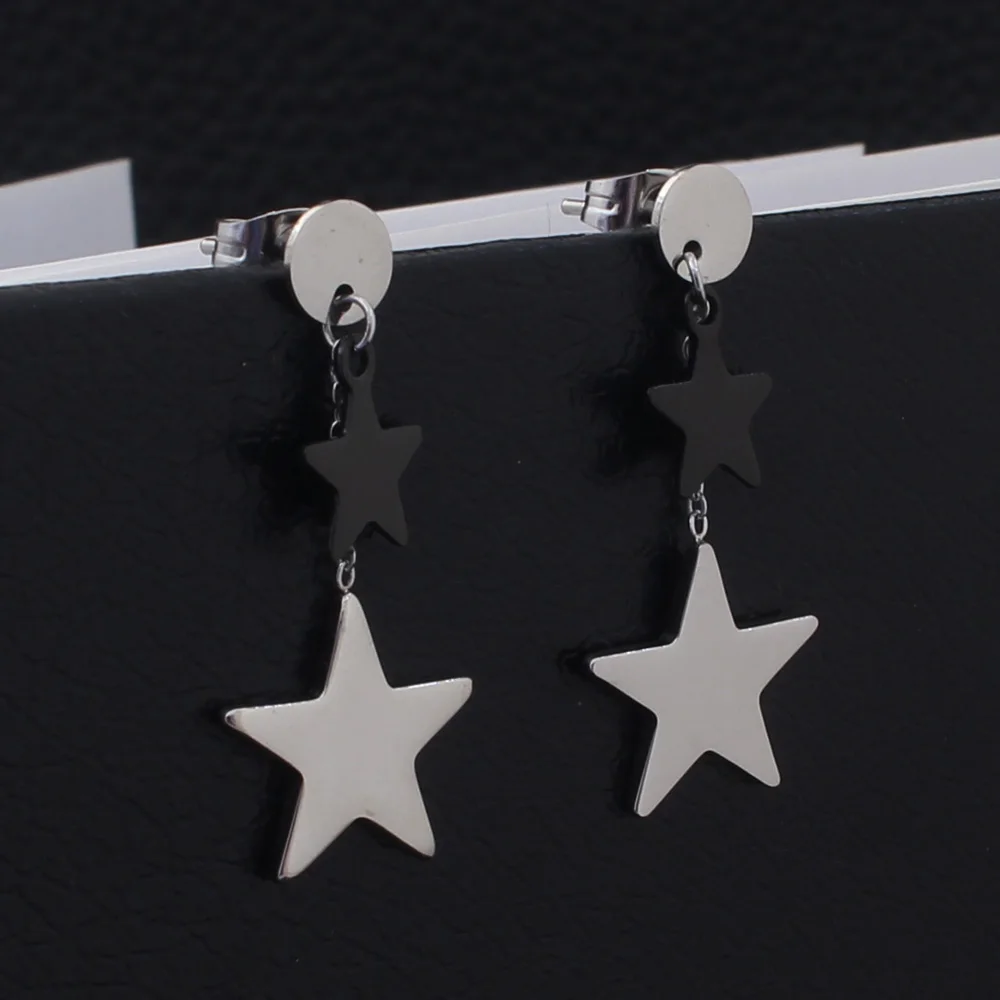 Простые серьги капельки серебристого цвета модные ювелирные из нержавеющей