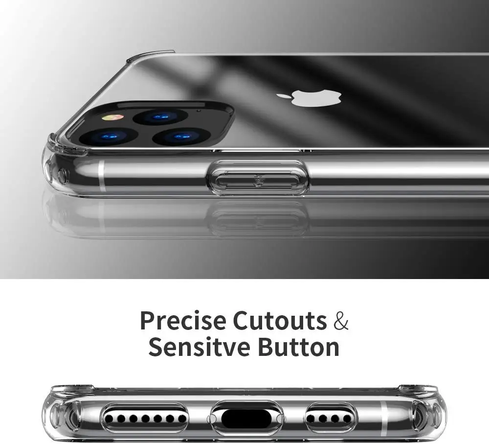 Чехол Arvin для iPhone 11 Pro Max, прозрачный противоударный жесткий чехол из мягкого ТПУ, Ультратонкий чехол с поддержкой беспроводной зарядки