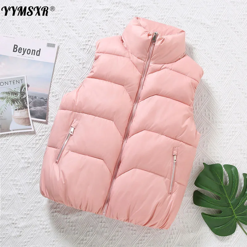 

Women's Short Coat Vest 2021 Winter New Style Korean Casual Sleeveless Down Cotton Female Warm Female Jacket Fashion Coat