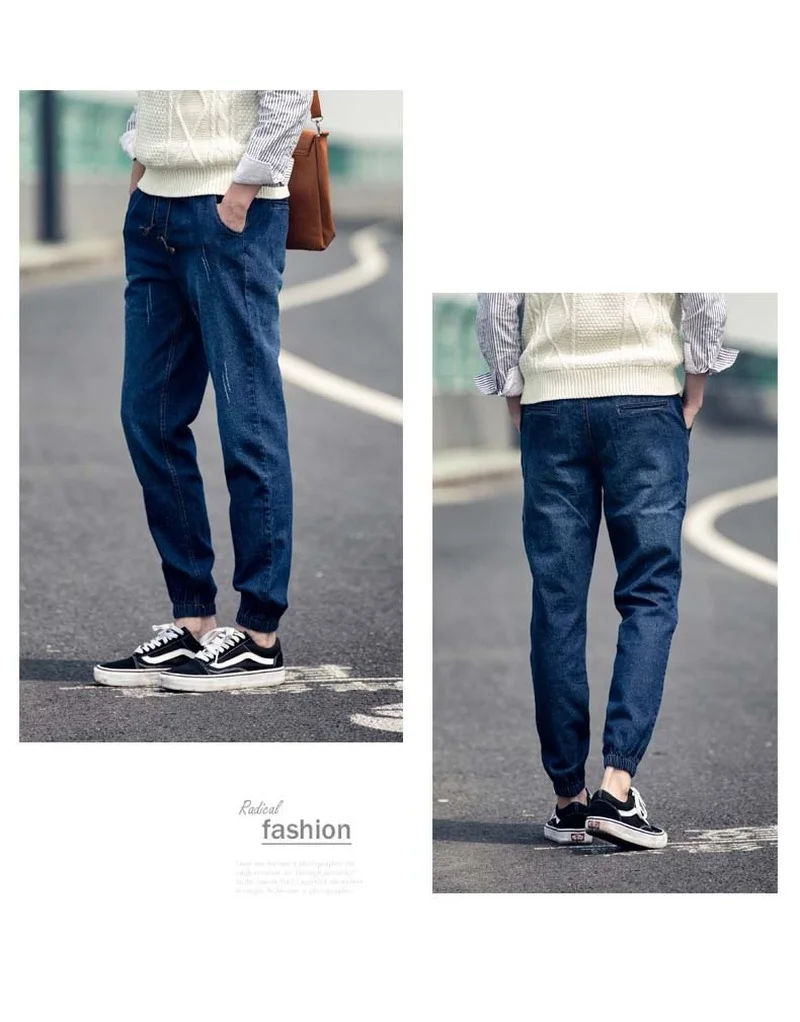 ICCLEK Autumn New Men's Casual Jeans Loose Leg Pants Harem Pants Men Jeans  Jeans Men  Hip Hop Jeans