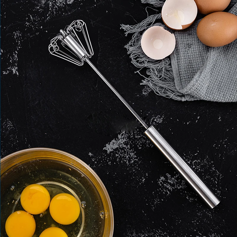 

Полуавтоматический вращающийся венчик для взбивания яиц из нержавеющей стали, 12 дюймов