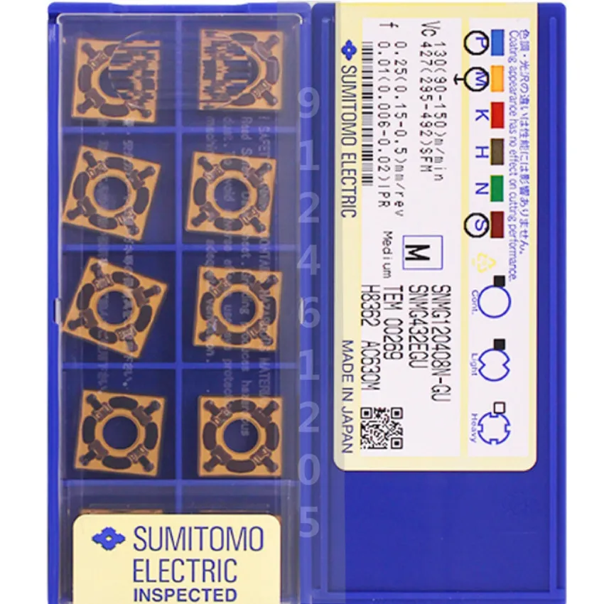 SNMG120404N-GU AC630M / SNMG120408N-GU AC630M  SNMG431 SNMG432  Original SUMITOMO CNC carbide inserts 10PCS/BOX