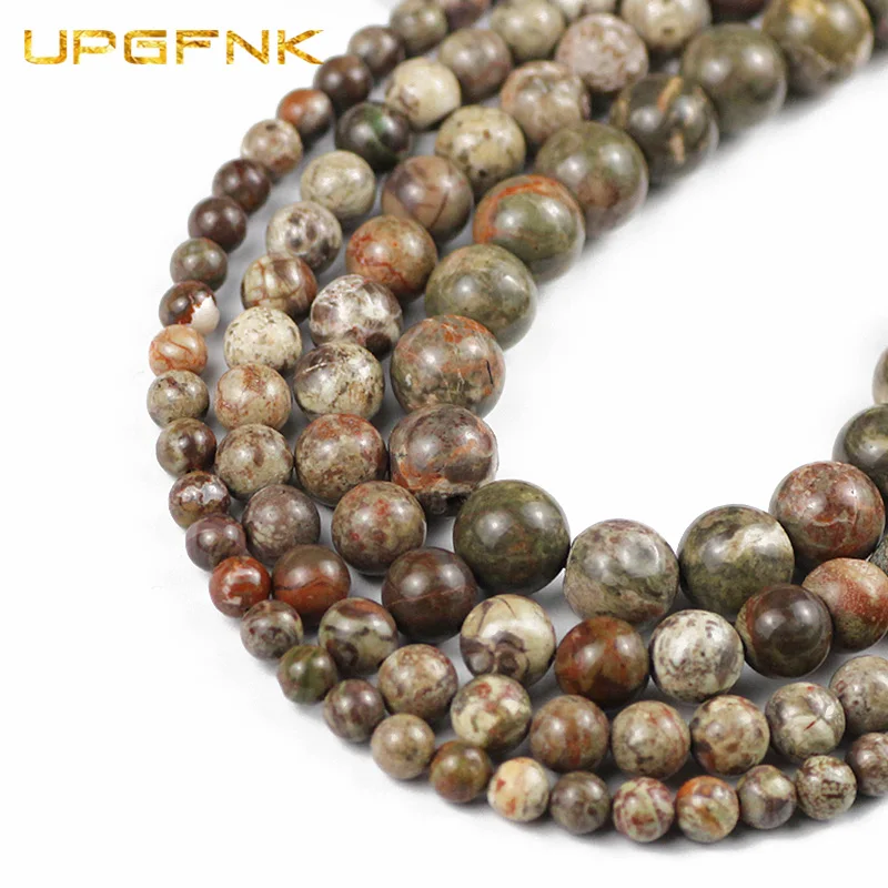 

Круглые бусины-разделители UPGFNK из натурального океанского камня для изготовления ювелирных изделий, 15 нитей, 6/8/10/12 мм, аксессуары «сделай с...