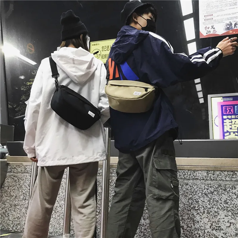 Корейская модная холщовая поясная сумка унисекс Повседневная летняя уличная