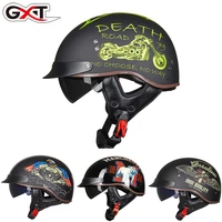 gxt retro motorcycle half open helmet men women vintage scooter motorbike riding racing motocross helmets casco moto capacete