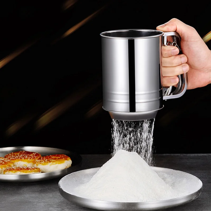 Ручной шейкер для муки из нержавеющей стали сетчатый сито с болтом механическое