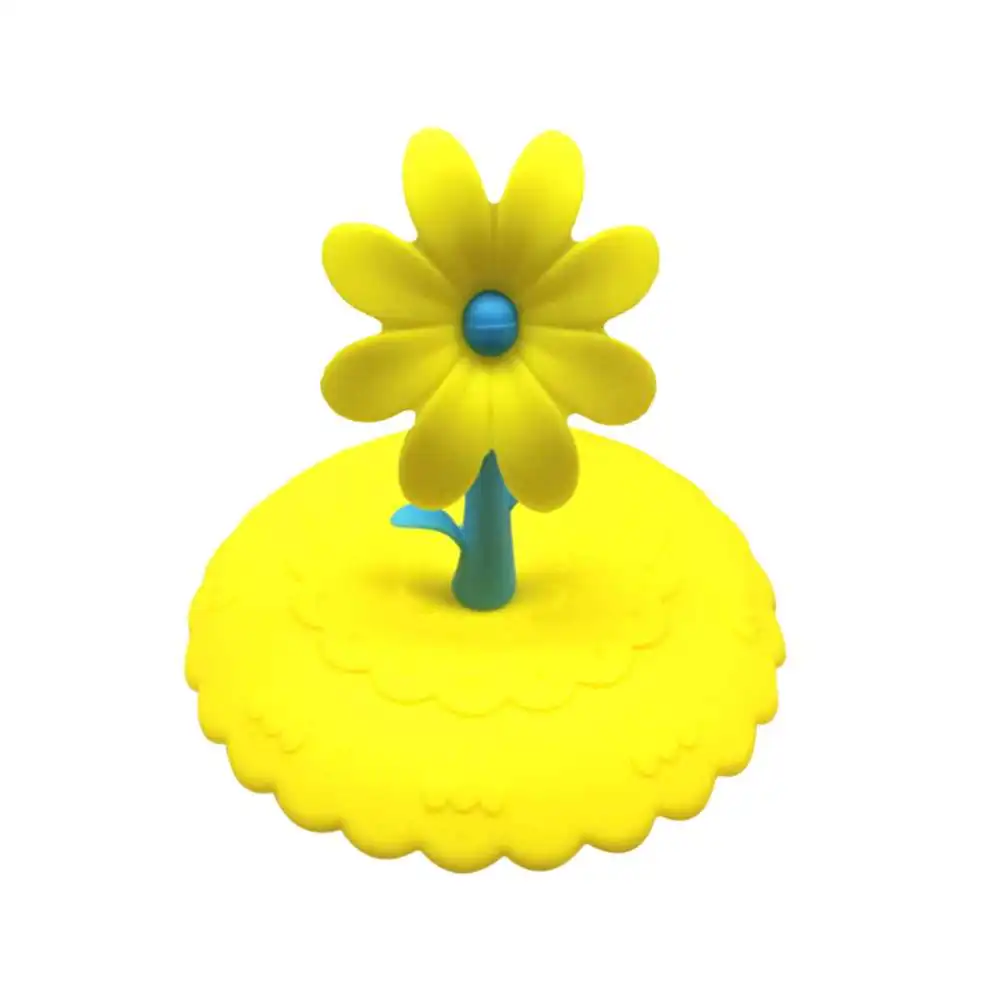 

6pcs Cute Flower Silicone Drinking Cup Lid Holder Anti-dust Bowl Cover Cup Seals for Glass Mugs