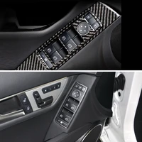 carbon fiber car door handle armrest panel window lifter switch button cover trim for mercedes benz c class w204 2007 2013