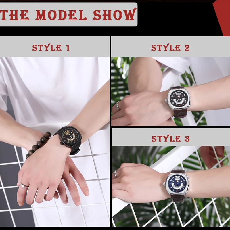 

Unique Military Watch Men Quartz Week Fashion Montre Homme Leather Belt Water Resistant Sports Date Wrist Watch Men