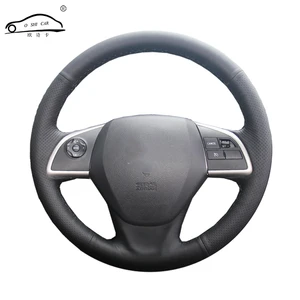 artificial leather car steering wheel braid for mitsubishi outlander 2013 2014 mirage 2014 asx l200 custom made steering cover free global shipping