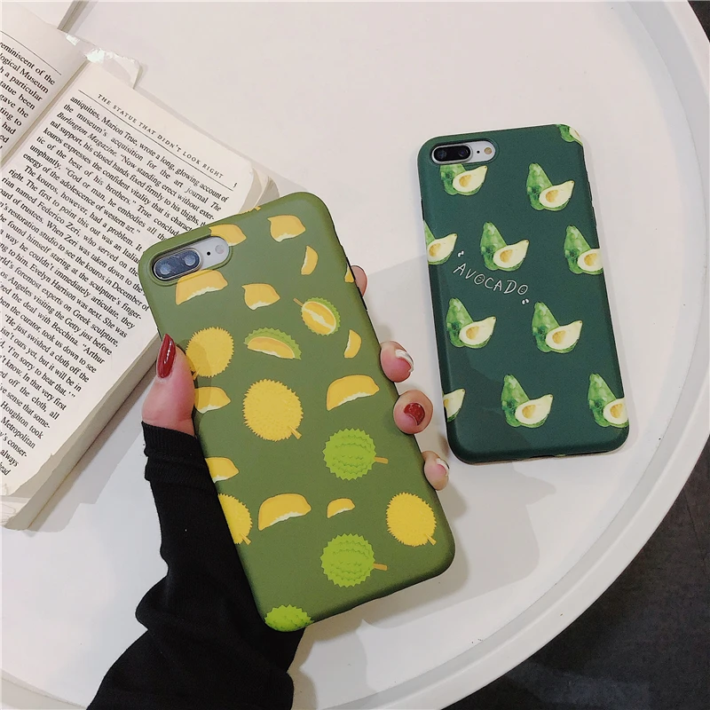 Летний чехол для iphone XR с изображением фруктов durian avocado милый телефона XS Max 6 6S 7 8 Plus