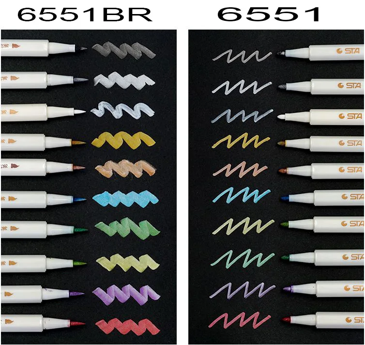 10 цветов металлическая маркерная Ручка DIY Скрапбукинг ремесла мягкая кисть