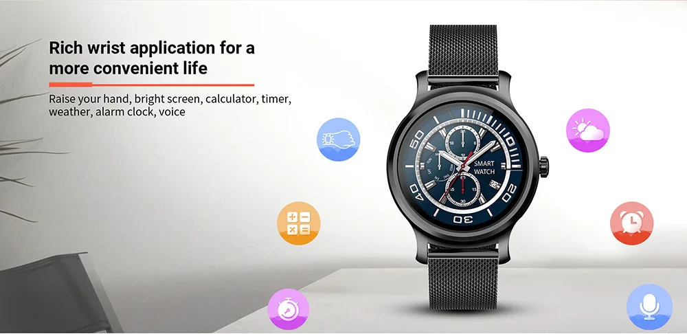 RUNDOING R2 1,3 дюймов Смарт-часы Bluetooth Вызов полный сенсорный экран дистанционное управление пульсометр фитнес-трекер запись для мужчин и женщин