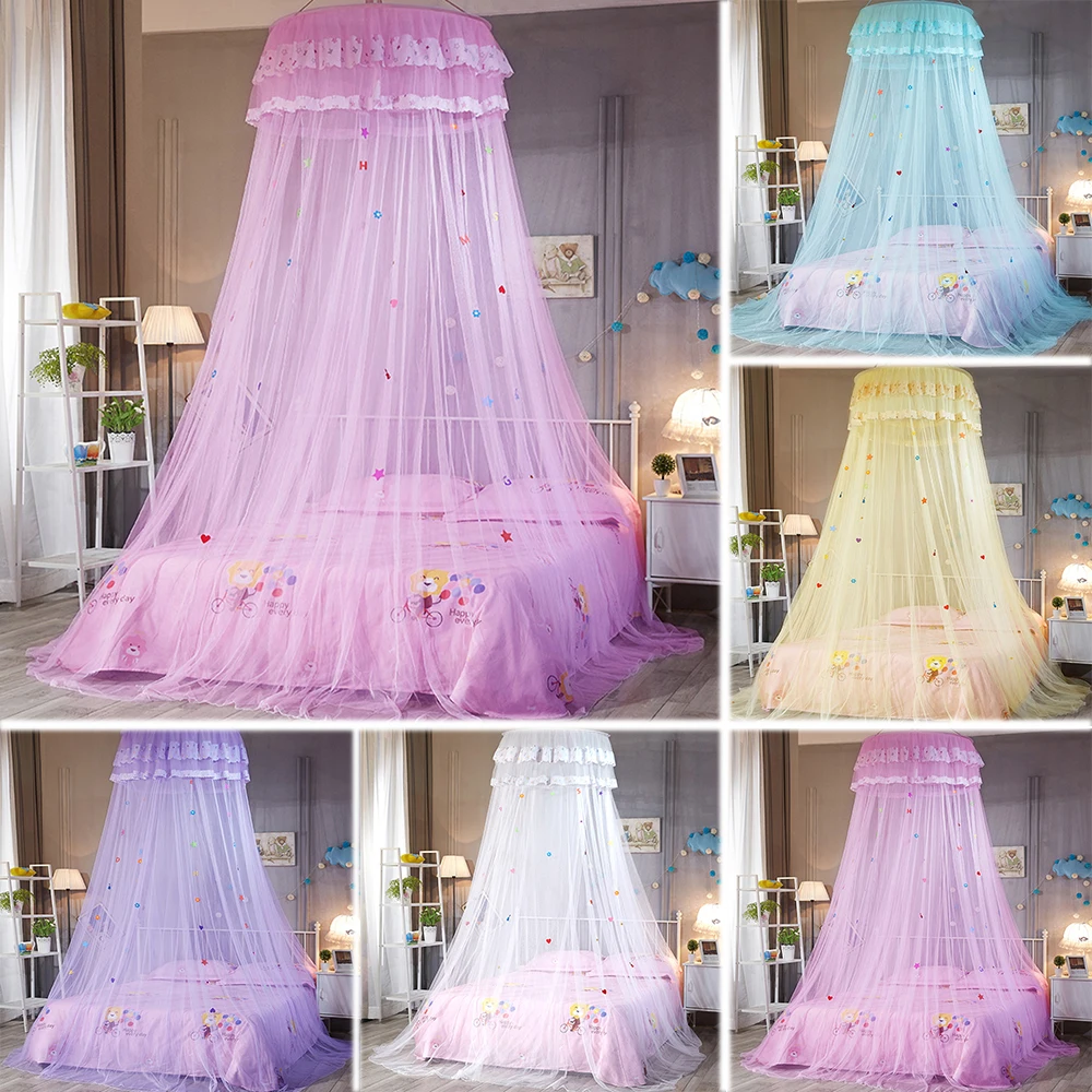 Элегантный Тюль кровать купольная сетчатый навес круглый розовый купол