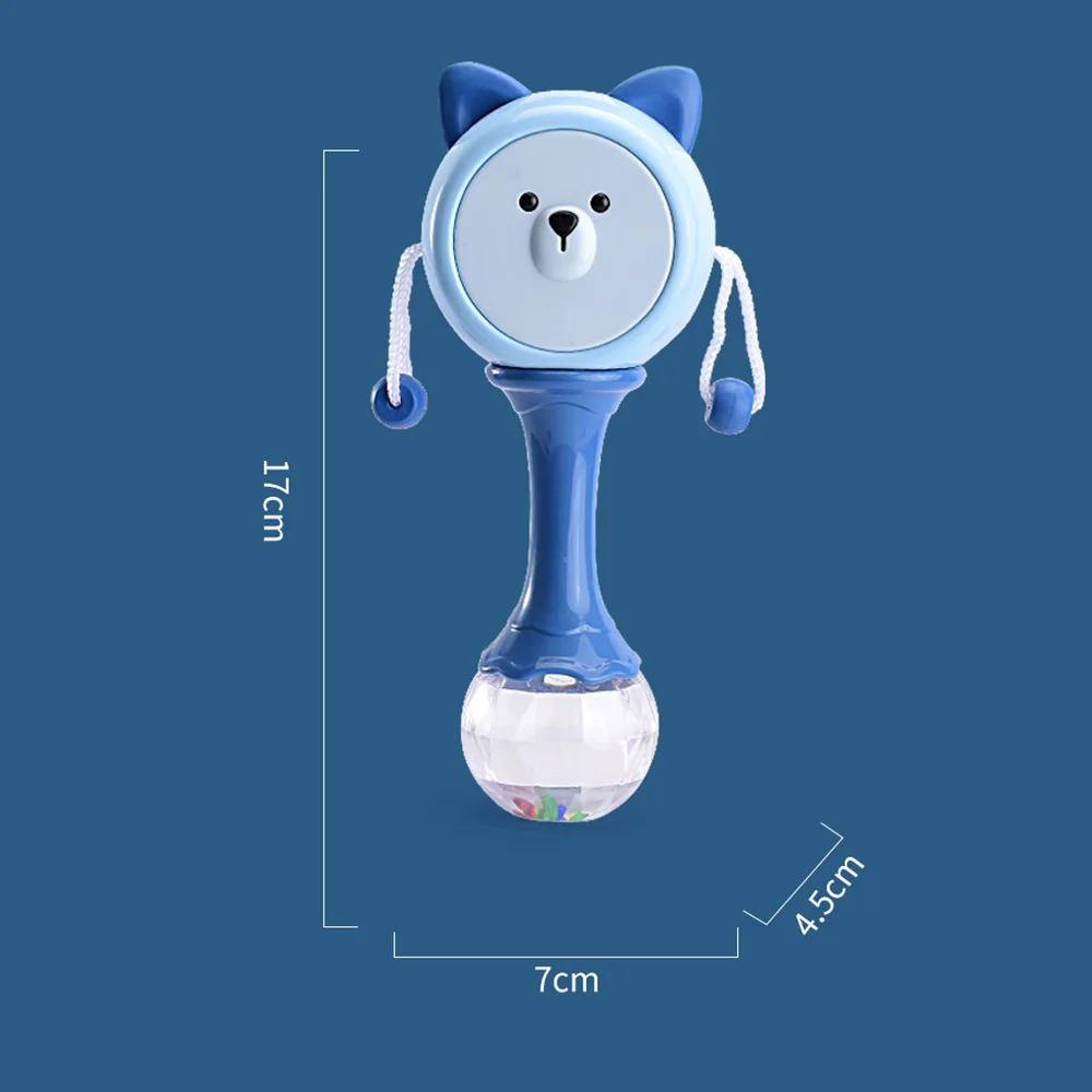 

Baby Teething Toys Multifunctional Rotated Rattle Teether Rattles Appease Baby Chewing Handbell Toy Soft Rubber Teether Rattle