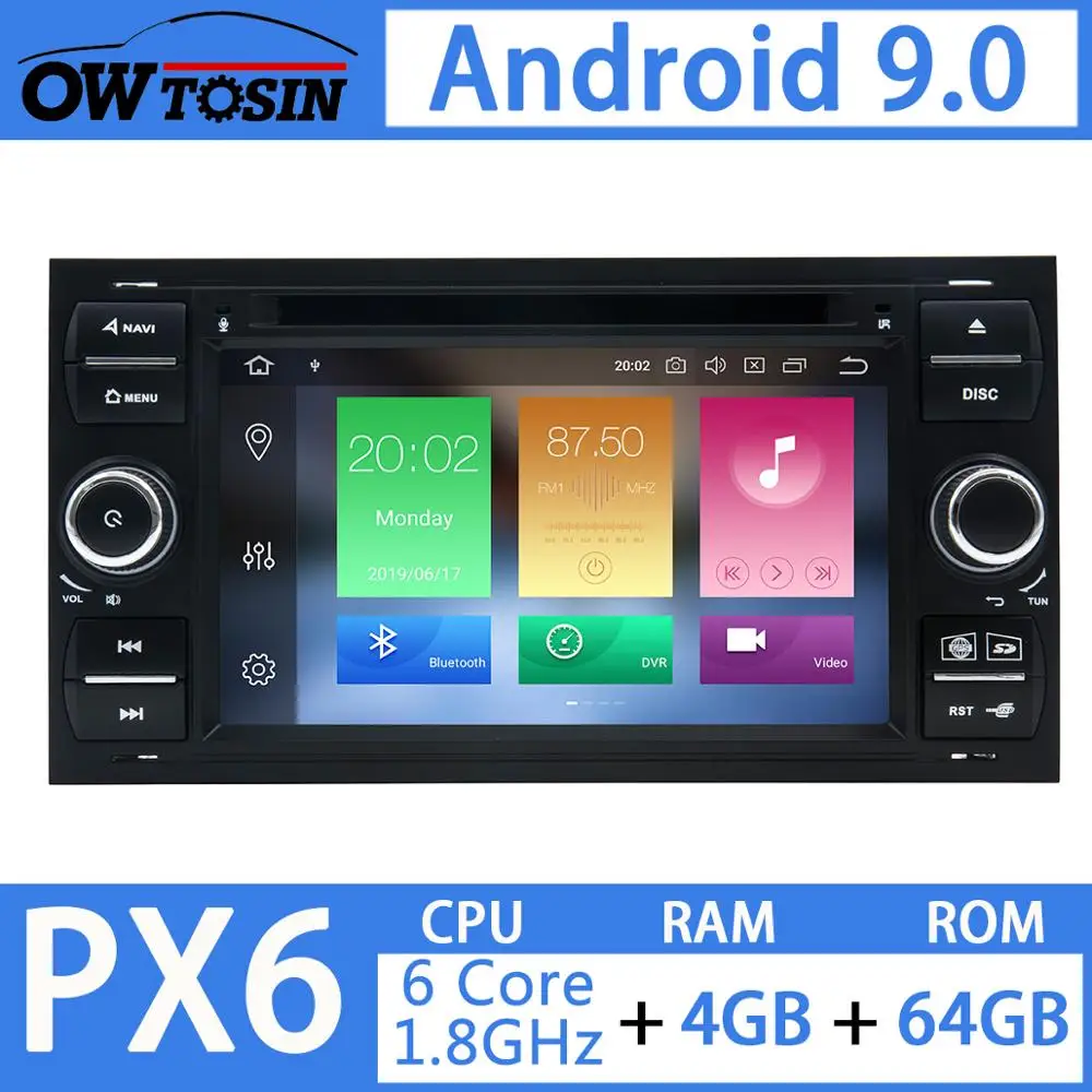 7 &quotAndroid 9 0 4 + 64G Автомобильный мультимедийный плеер для Ford Galaxy Fusion Transit Fiesta C-MAX S-MAX