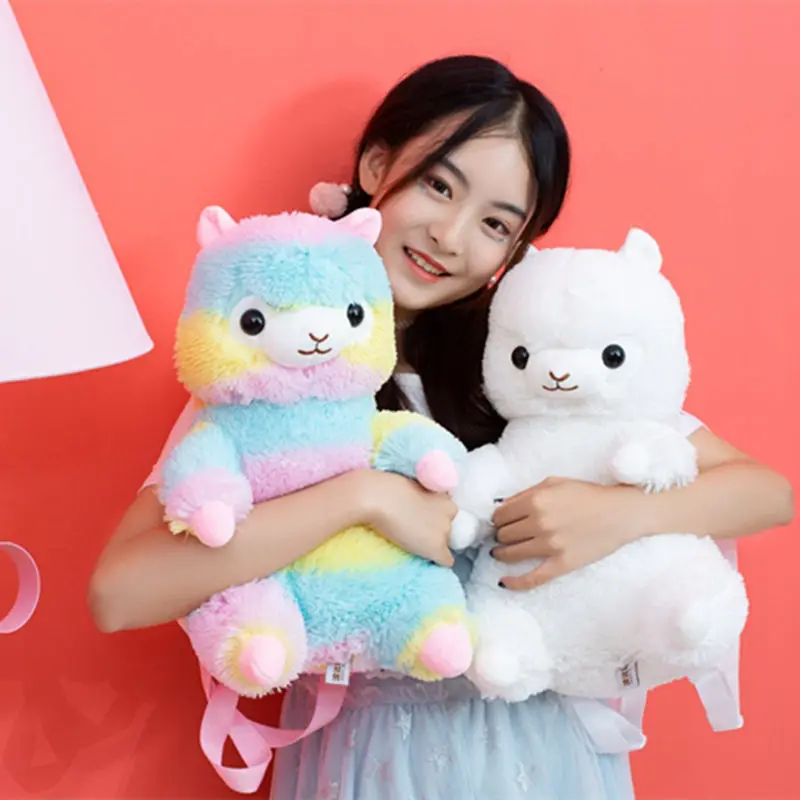 Новый дизайн многоцелевой использовать кукла Альпака плюшевый Радужный и белый