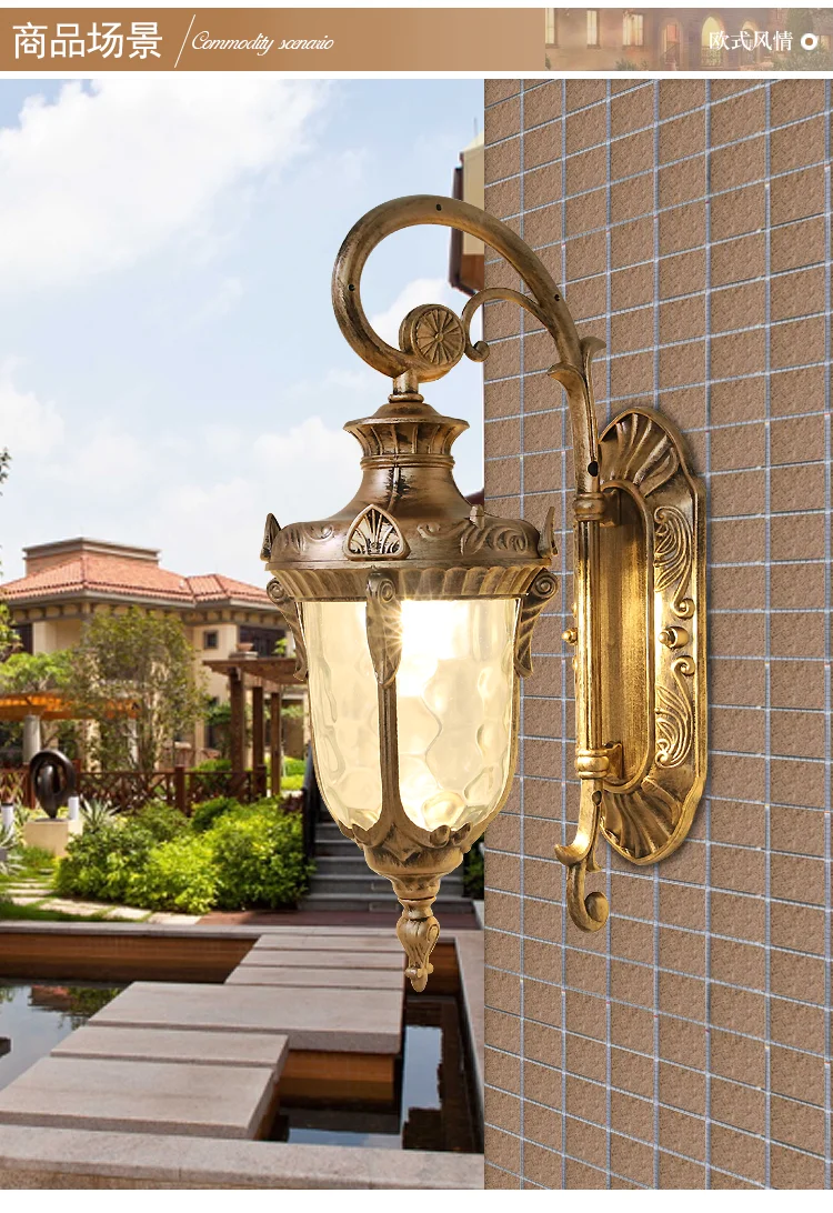 Европейский стиль ретро открытый водонепроницаемый светодиодный настенный