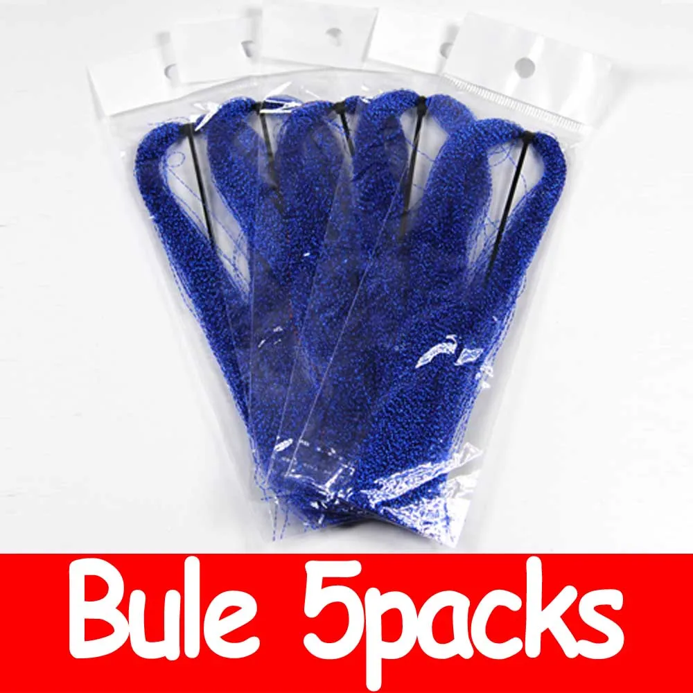 Bule 5 packs Wifreo 5 упаковок Flashabou Голографическая мишура для ловли нахлыстом, завязывающаяся кристальная светящаяся струнная приманка с крючками для изготовления рыболовного материала розового цвета - Цвет: Bule 5 packs