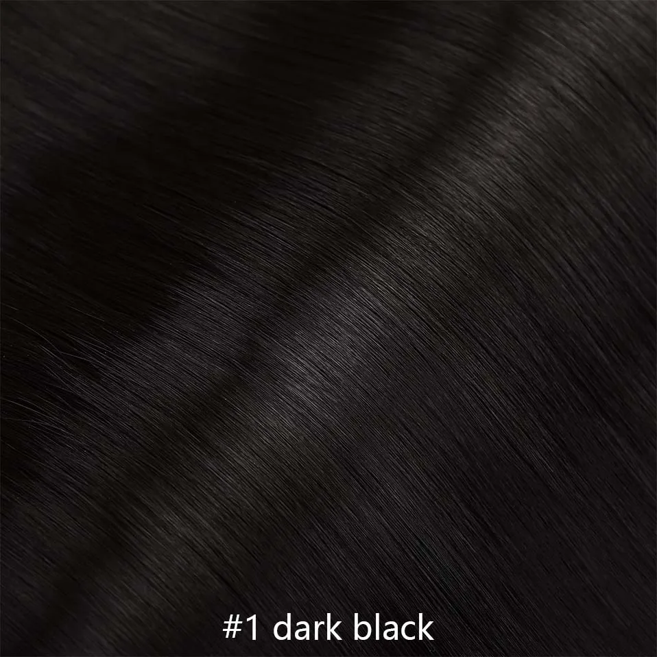 dark black SNOILITE 26 дюймов Длинные прямые 5 клипс в одном куске Наращивание волос Синтетические зажимы в высокотемпературном волокне черный коричневый шиньон - Цвет: dark black