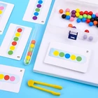 Обучающие игрушки Монтессори с цветной сортировкой, Обучающие игрушки с зажимами, Детские Обучающие Логические игрушки для обучения мелким мотором
