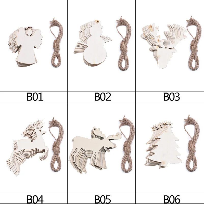 10 шт./лот деревянная подвеска с изображением Прыгающего оленя ангела