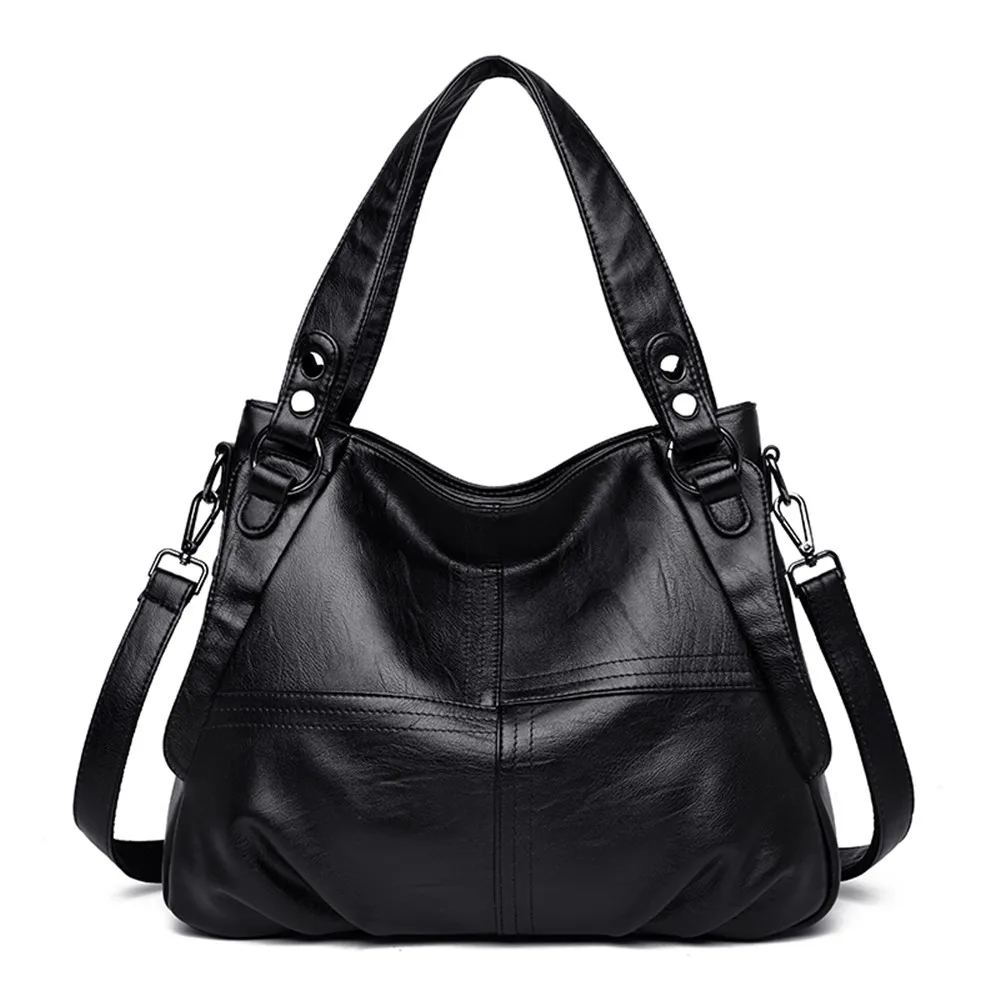 Black Bolsas De Mujer Leather luxury handbags women bags designer handbags high quality ladies hand bags crossbody for women Sac - Цвет: Black