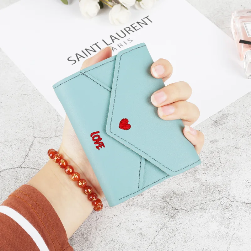 

Новинка, милый женский кошелек с надписью Love, с мультяшным рисунком, маленький кошелек на молнии для девушек, Женский мини-кошелек с держате...
