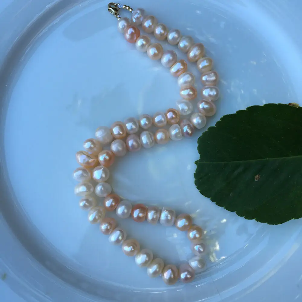 Natural freshwater 10-12mm multicolor purple baroque pearl 46cm necklace very luster | Украшения и аксессуары