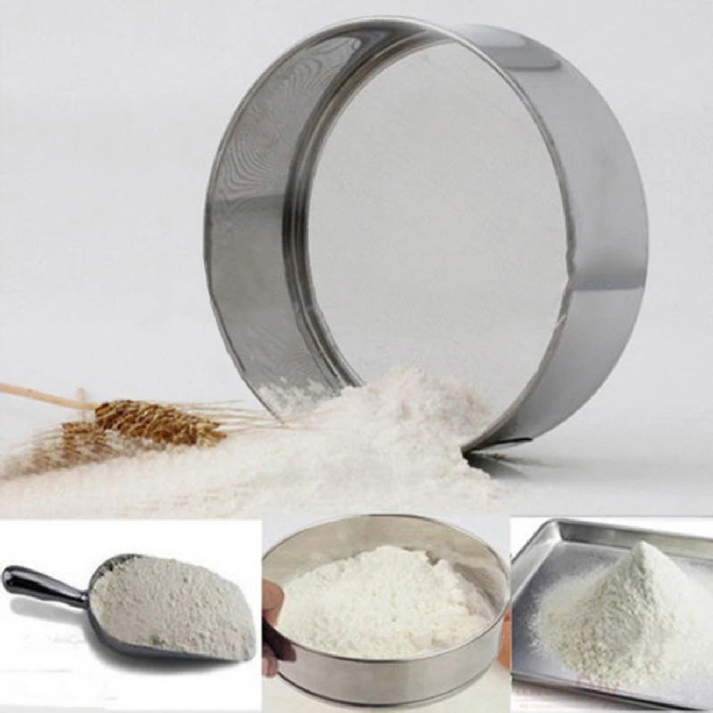 

Kitchen Fine Mesh Flour Sifter Professional Round Stainless Steel Flour Sieve Strainer Sifters Best for Kitchen Baking Tea