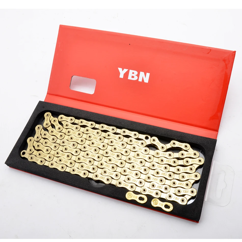 Бесплатная доставка YBN X12L x10 x10sl x9sl x11sl велосипедная цепь 9 10 11s золотистый Горный