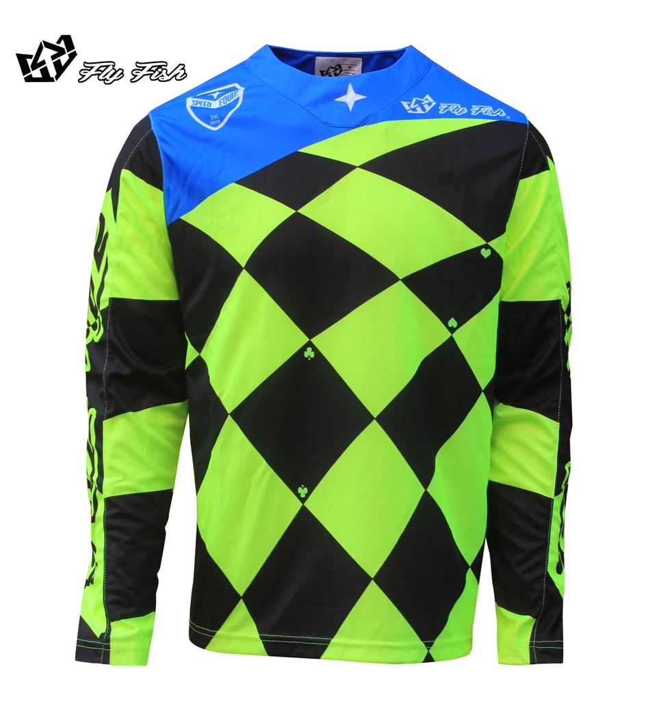 2018 летучая рыба MTB Джерси мото крест велосипед MX Велоспорт BMX DH короткая футболка |