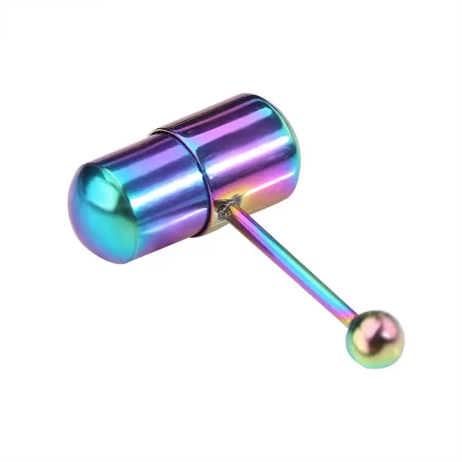 Кольцо для пирсинга из нержавеющей стали с 2 кнопками батарейки вибрирующий язык