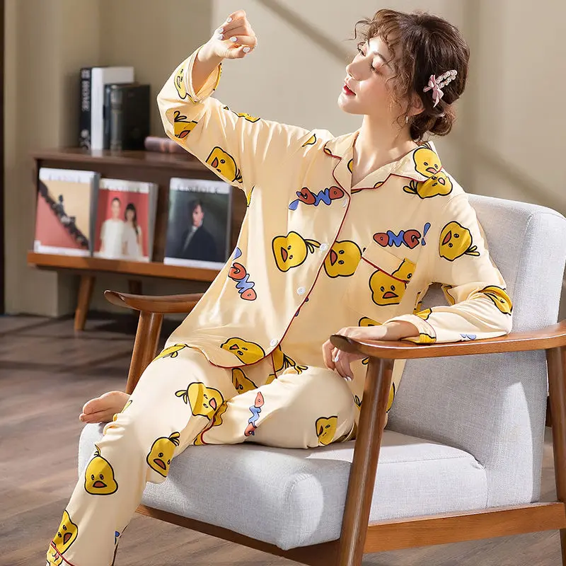 

Clothes Women Tops Pajamas For Set Printed Sleepwear Casual Hot Home Clothing Nightwear Pyjama Femme Kawaii Harajuku Pajama