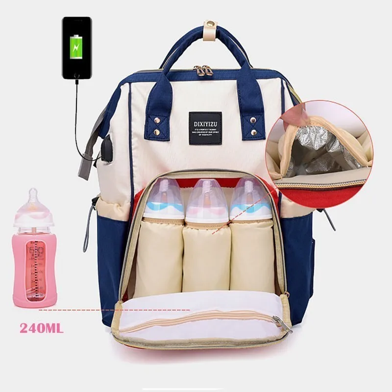 Mochila land mommy Сумка для беременных USB рюкзак Детская сумка для подгузников большой дорожный рюкзак детский Органайзер коляска сумка для кормления