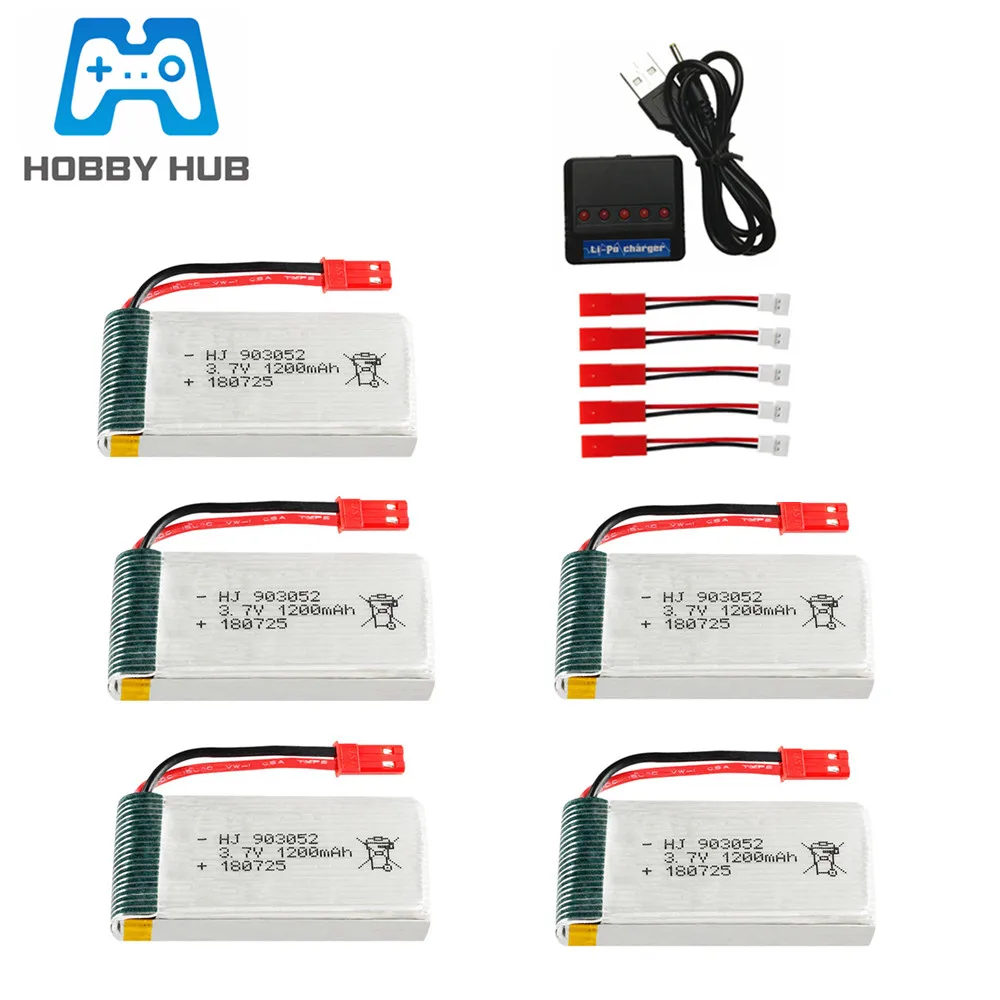 

3.7V 1200mAh lipo Battery for H11D H11C Remote Control Helicopter Airplanes batteries 3.7 v 903052 JST Plug and charger set