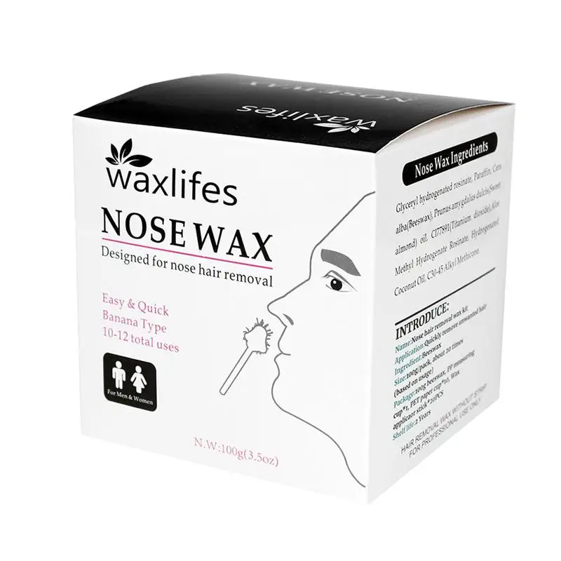 

100g Hair Removal Wax Beans 20pcs Wax Stick 10pcs Film Cup And Measuring Cup Set For Nose Hair Removal Wax Beans And Stick