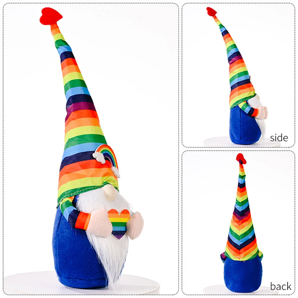 

Children's Plush Toys Small Ornaments Cute Rainbow Rudolph Doll Faceless Dwarf Toy Colorful Dolls Costume Props Rudolph Doll