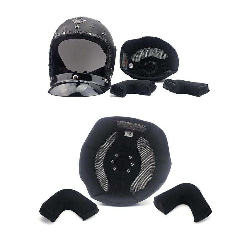 ПУ кожаные шлемы 3/4 мотоциклетный Чоппер велосипедный шлем с открытым лицом