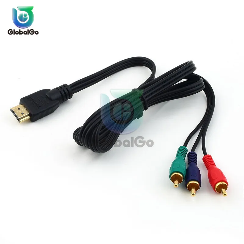 Кабель HDMI-RCA переходник со штекера HDMI на 3RCA AV композитный штекер M/M адаптер