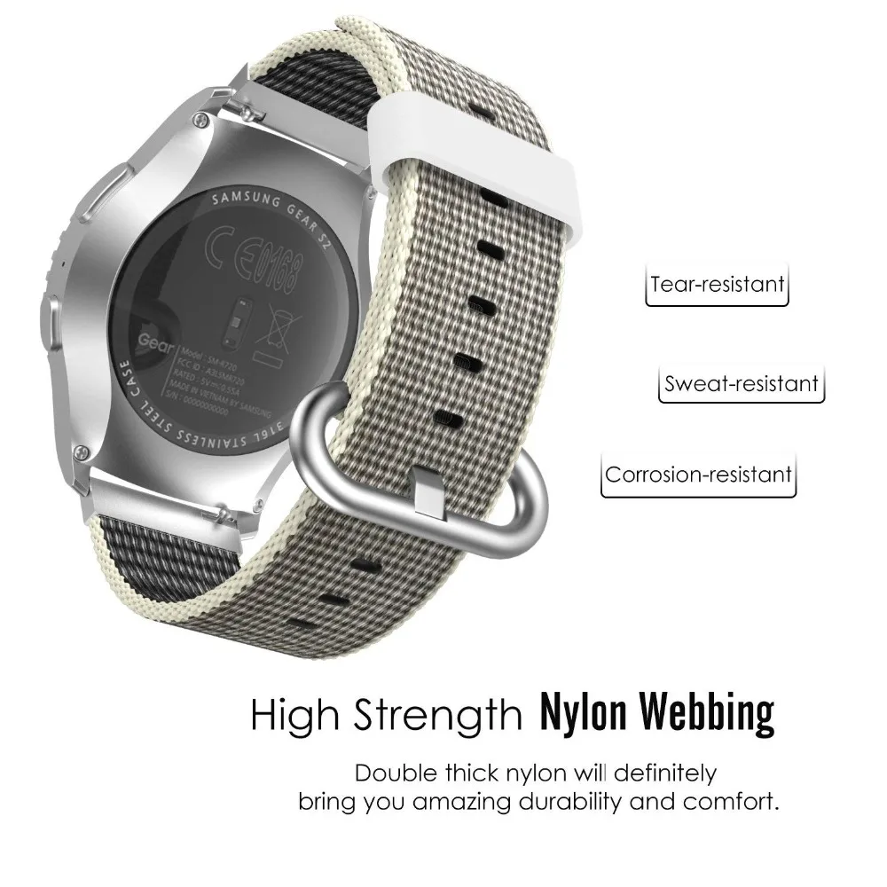 Высококачественный нейлоновый ремешок для amazfit bip ремешок для samsung Galaxy watch 42 мм/Galaxy Watch Active/samsung gear sports/Для samsung s2 classic