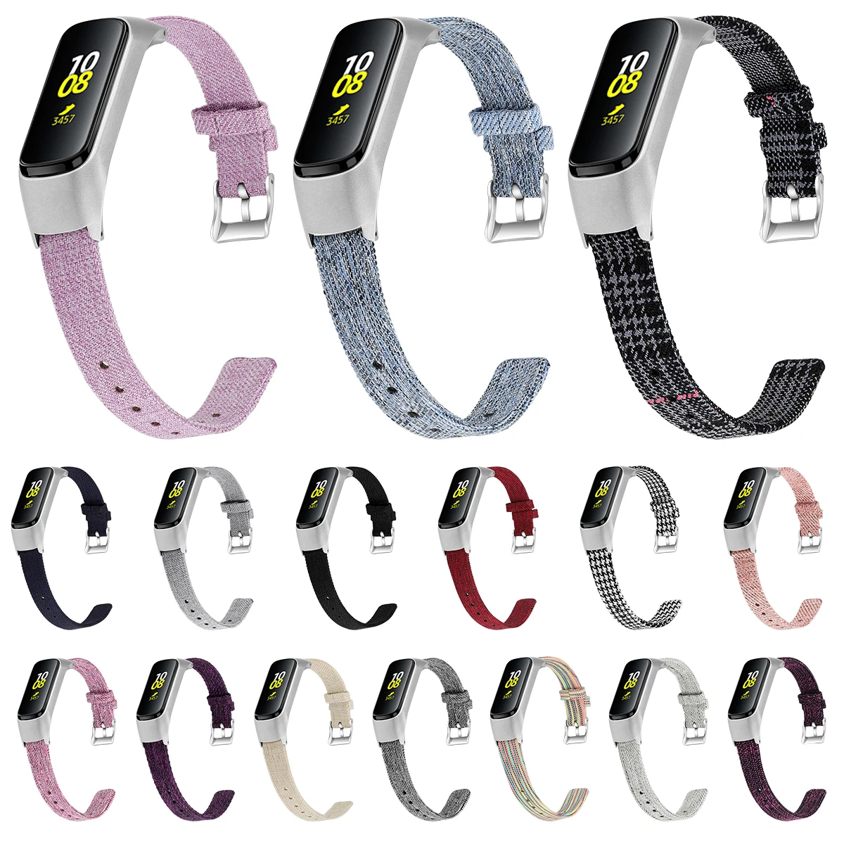 Браслет для samsung Galaxy Fit E Smartwatch ремешок часов холст Нержавеющая сталь Band
