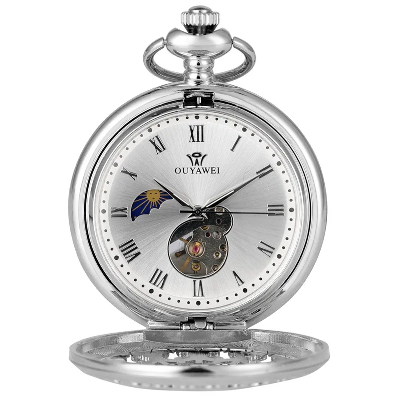 Antique Hollow Spider Web Pendant Clock Skeleton Hand Winding Mechanical Pocket Watch Roman Numerals Display Pendant Chain Gift