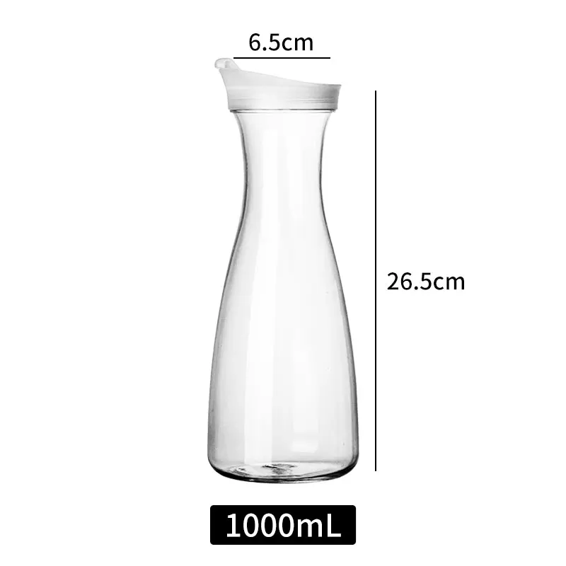 1000ml Пластик кувшин для воды; светлые прозрачные водонепроницаемые сапоги графин для Кофе соков Чай вина напиток разливной автомат Чай кастрюля с крышкой посуда для напитков - Цвет: 1000ml