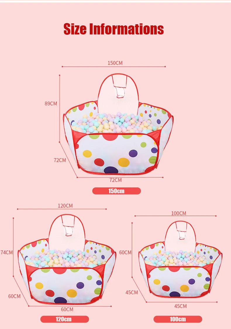 

1.5M Portable Baby Playpen Children Ball Pit with Basketball Hoop Kids Dry Ball Pool Folding Indoor Outdoor Ballenbak Toys